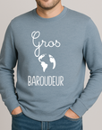 Sweat Homme Gros Baroudeur Bleu Ciel Chiné