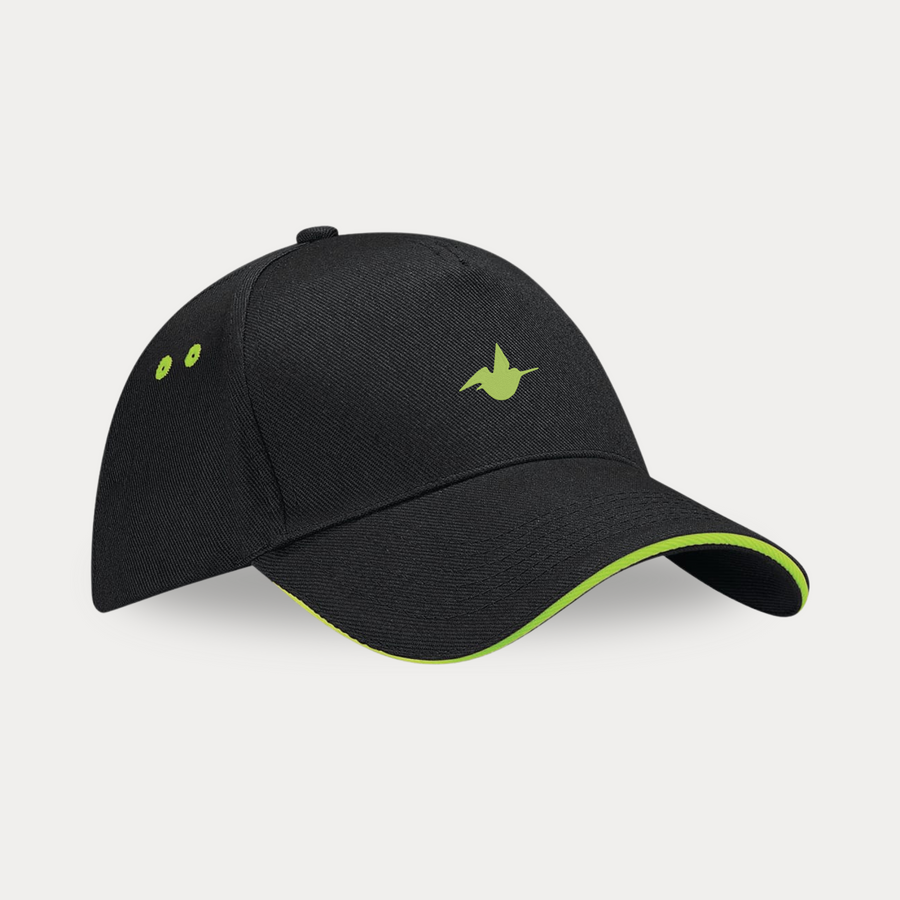 Casquette Baseball Noir / Vert Citron Face