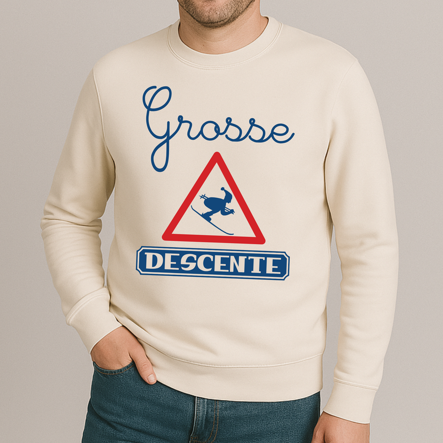Sweat Homme Grosse Descente Ivoire